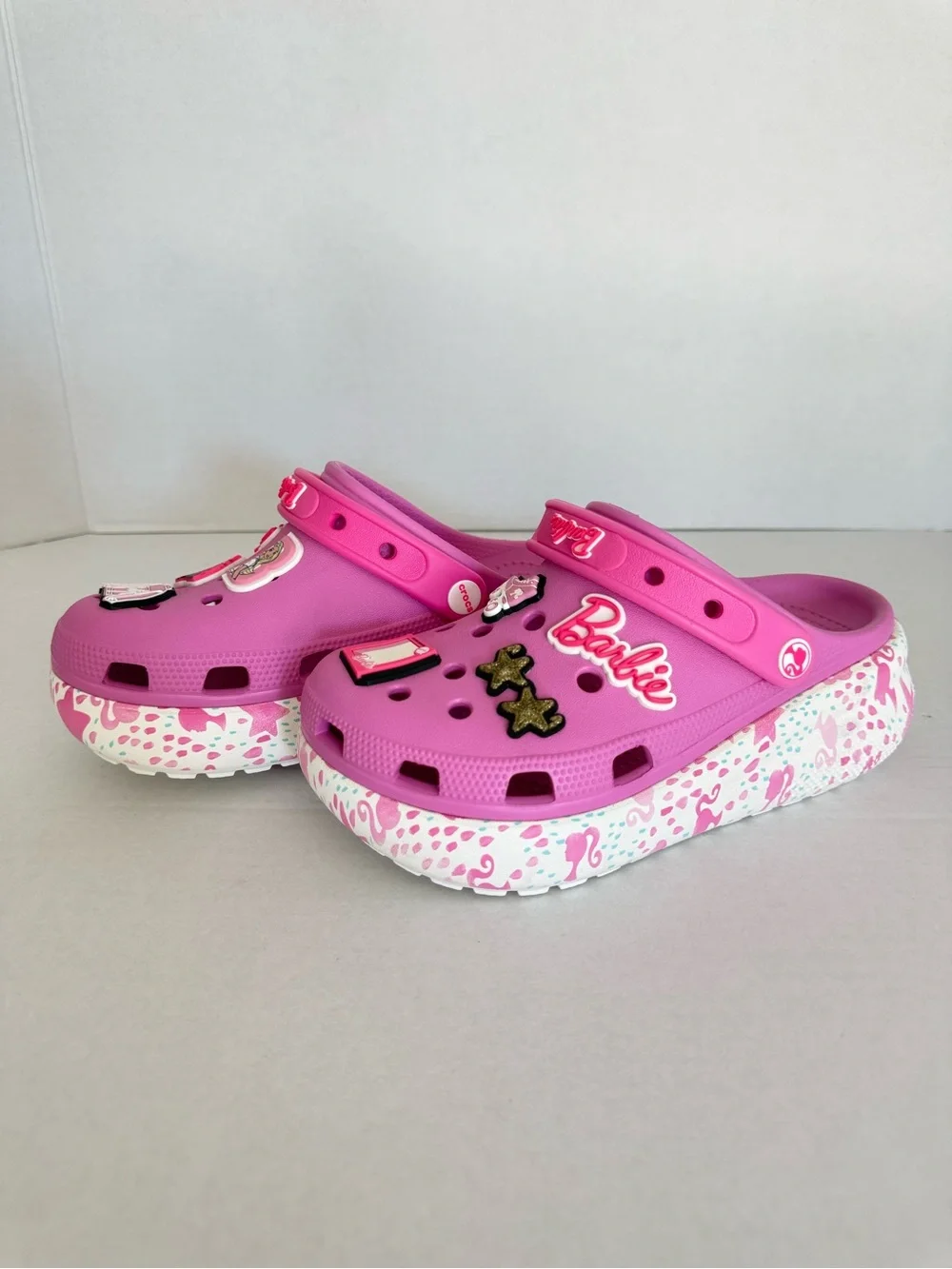 Crocs Kids' Barbie Cutie Crush Clogs Taffy Pink Water Shoes Girl Size 4 New